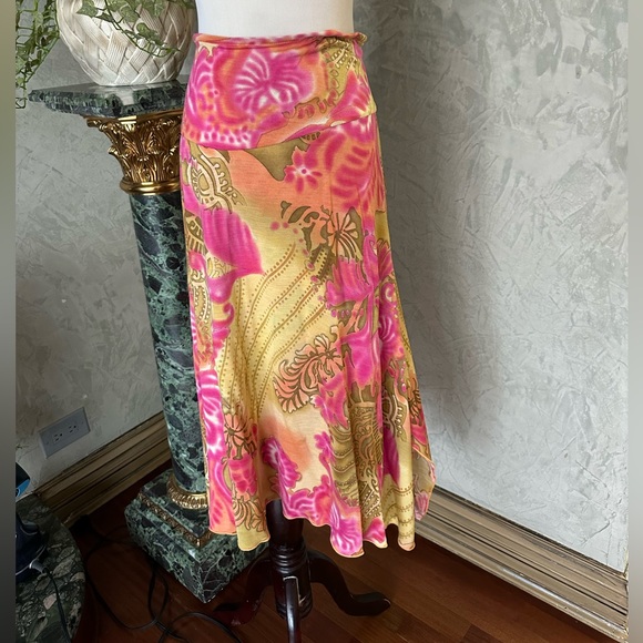Lynn Ritchie Dresses & Skirts - Vibrant Asymmetrical Floral Skirt